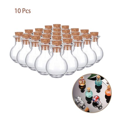 10PCS Mini Clear Glass Bottles With Corks For Wedding Birthday