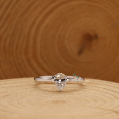 1,00 kt Birne Lab Grown CVD-Diamant 14 K Weißgold Damen Solitär Träne Ring