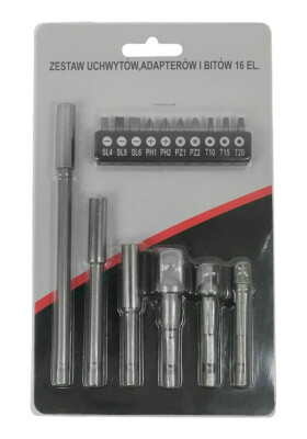 16 Artikel-Set Nuss Bits Adapter Bohrfutter adaptersatz 16 tlg. Bit Adapter S222