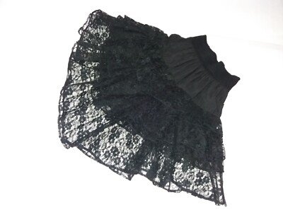Gothic Zipfel Rock Spitzenstoff Lagenrock Spitzenrock Tutu Rock mit Spitze 38 40