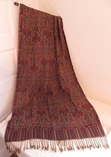 Forever 21 Women's Multicolored Fringe Hearts Scarf 27  x 71  RN#94981