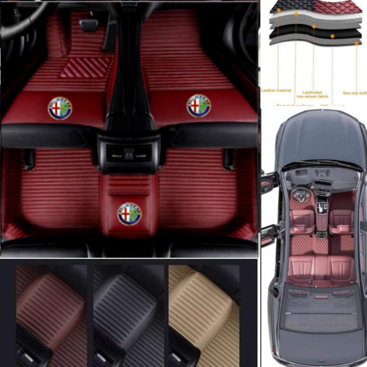 For Alfa Romeo Giulia-Stelvio 2017-2024 Car Floor Mats All Model Carpets Cargo