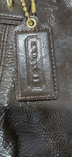 Borsa a tracolla Coach Gallery in mogano marrone vernice F20431 - Foto 3 di 13