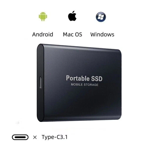 Portable SSD 2TB External Hard Drive Disk Memory Storage USB 3.1 HDD for Laptop