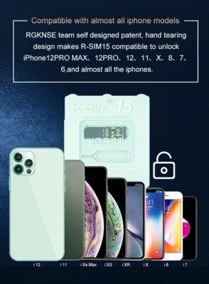 2X 2021 R-SIM15+ Nano Unlock RSIM Card For iPhone 12 11 Pro XS MAX XR X 8 7 6s