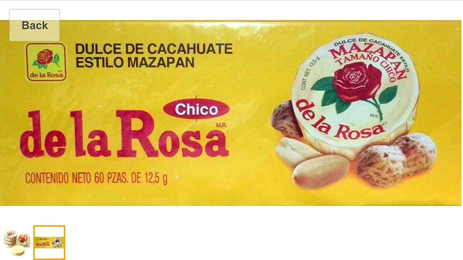 Mazapan De La Rosa Peanut's Confection 60-pc box 1-lb 10-oz  MEXICAN CANDY Small