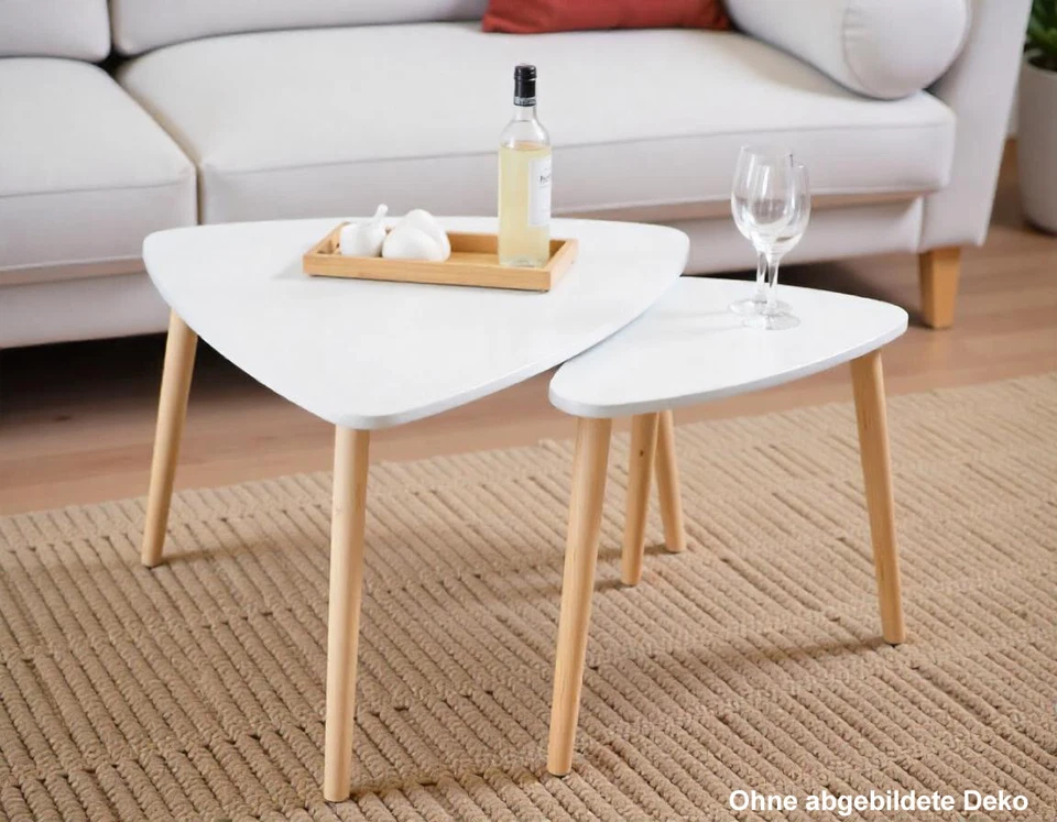 BEISTELLTISCH 2er Set Couchtisch Satztisch Holz Buche Wohnzimmertisch Sofatisch - Bild 4 von 4