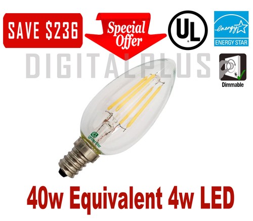 40W Replacement LED Light Bulb 40W Equivalent C12 E12 4 Watt Candelabra Dimmable - 第 2/3 張圖片