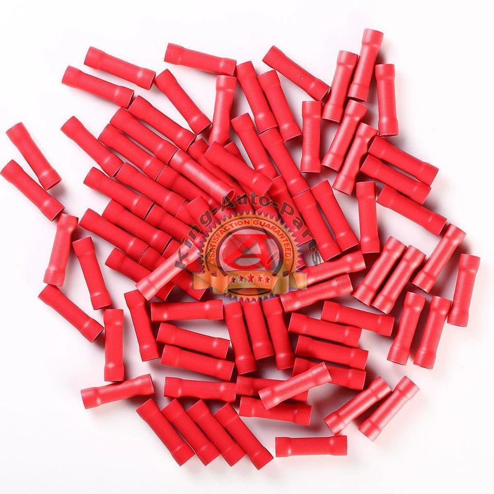 Wire 8 GA Butt Connectors  Vinyl 8 Gauge AWG Terminals for car audio &more 10pcs - Image 2 of 2