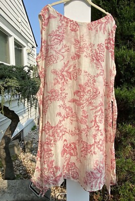 IVEY ABITZ Bramley PINK Overlay ROSE FLORAL VOILE Frock Dress MEDIUM Italy NICE!