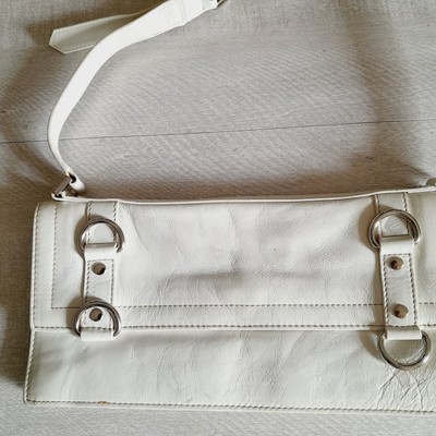 Cynthia Rowley Vintage Y2K 90's White Genuine Leather Shoulder Bag
