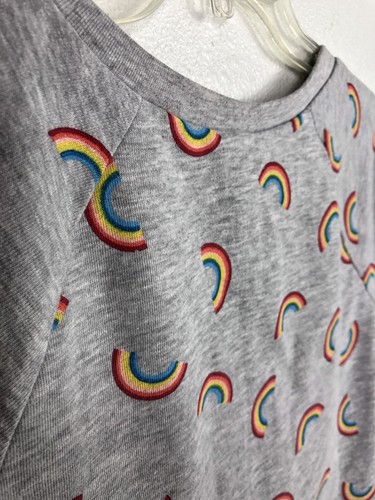 Total Girl KidsTop Cap Sleeve Rainbows Gray Casual Fun Colorful Sz Xl (16) A02 - Picture 12 of 12
