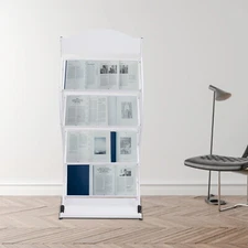 Newspaper Rack Magazine Stand Literature Holder Book Magazine Display 4 Layers