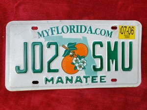 2006 Florida License Plate J02 SMU Manatee Original | eBay