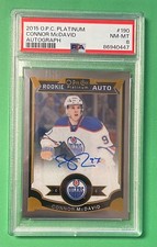 2015-16 UPPER DECK OPC PLATINUM CONNOR MCDAVID AUTO #190 ROOKIE RC PSA 8 NM-MT