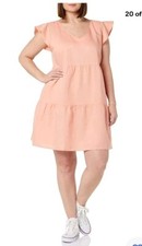 Goodthreads Relaxed Fit Flutter Sleeves Dress Peach Color Size Xs