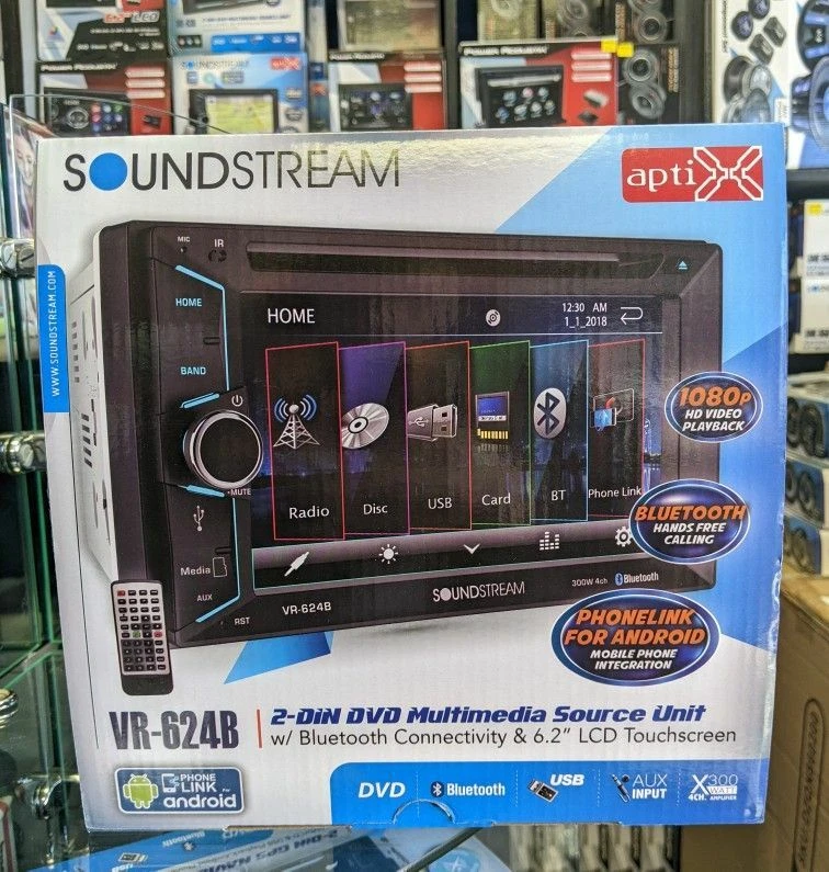 SOUNDSTREAM VR-624B DOUBLE 2 DIN DVD/CD/MP3 PLAYER 6.2" LCD BLUETOOTH USB SD - Image 3 of 3