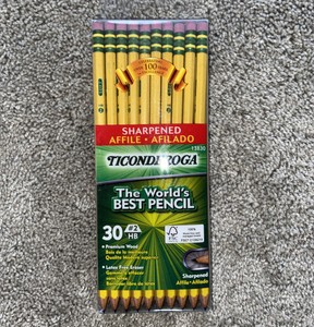 30 pencils Ticonderoga Pencils Pre-Sharpened Wood-Cased Graphite #2 HB Soft