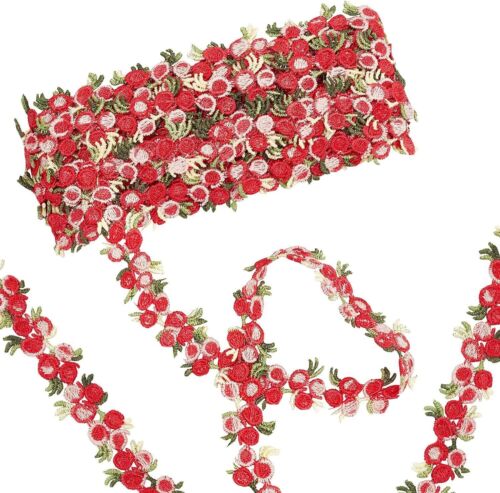 10 Yards bestickt Rose Blume Spitze Borte Band Kleidung Fransen Nähen Handarbeit - Bild 34 von 45