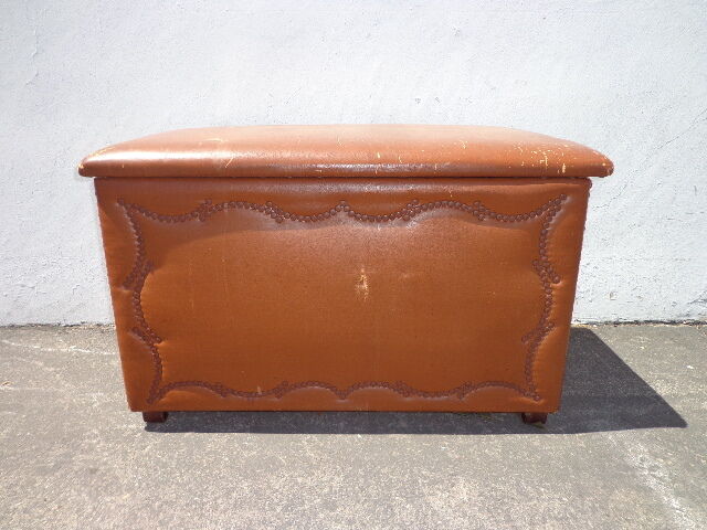 Trunk Vintage Storage Rustic Steamer Coffee Table Hope Chest Blanket Leather 