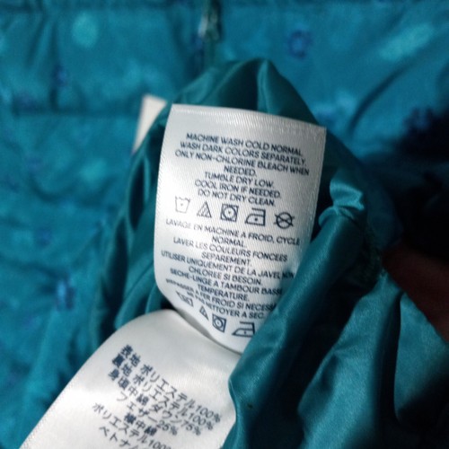Lands' End Puffer Vest size 2X, NEW $130 Goose Down Fill 600 Teal Green Floral - Picture 10 of 12