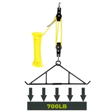 Game Hanging Gambrel & Hoist Kit with Pulleys & Rope - Deer Hunting Accessori...