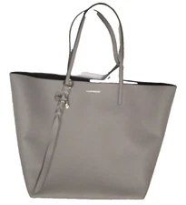 Alexander McQueen Skull Tote Bag Gray Leather with Pouch *new*