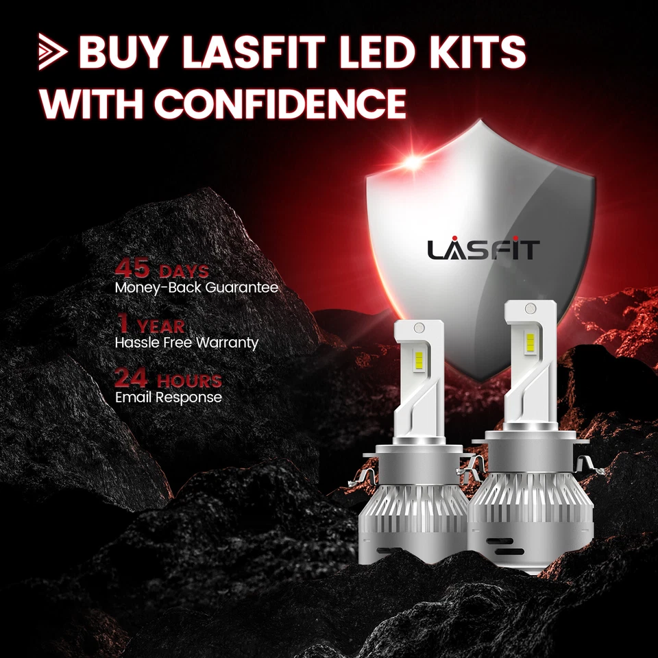 LASFIT H7 LED Custom Headlights w/ Adapter Holder Retainer for Volkswagen Benz - Imagem 2 de 4
