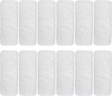 12pcs ALVABABY Cloth Absorbent Diapers Reusable Microfiber White Pocket Cloth