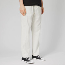  395 Helmut Lang Men's Ivory Striped Drawstring Straight Trousers Pants Size L