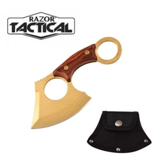 Gold Tactical Heavy Duty Fixed Blade Style Hunting knife W/Nylon Sheath