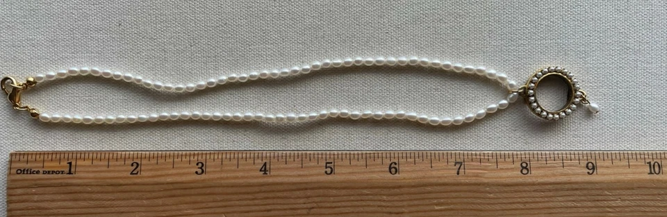 Máximo Arte Colgante Collar Imitación Pera Eternidad Colgante Tono Dorado Steampunk 16" Foto 4 de 4