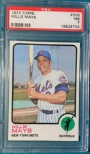 1973 Topps Baseball #305 Willie Mays his last card PSA 7 Nicely Centered