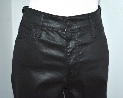 AG Adriano Goldschmied Anthropology The Quinne Coated Crop Flare Jeans 28 *NWOT* - Picture 2 of 8