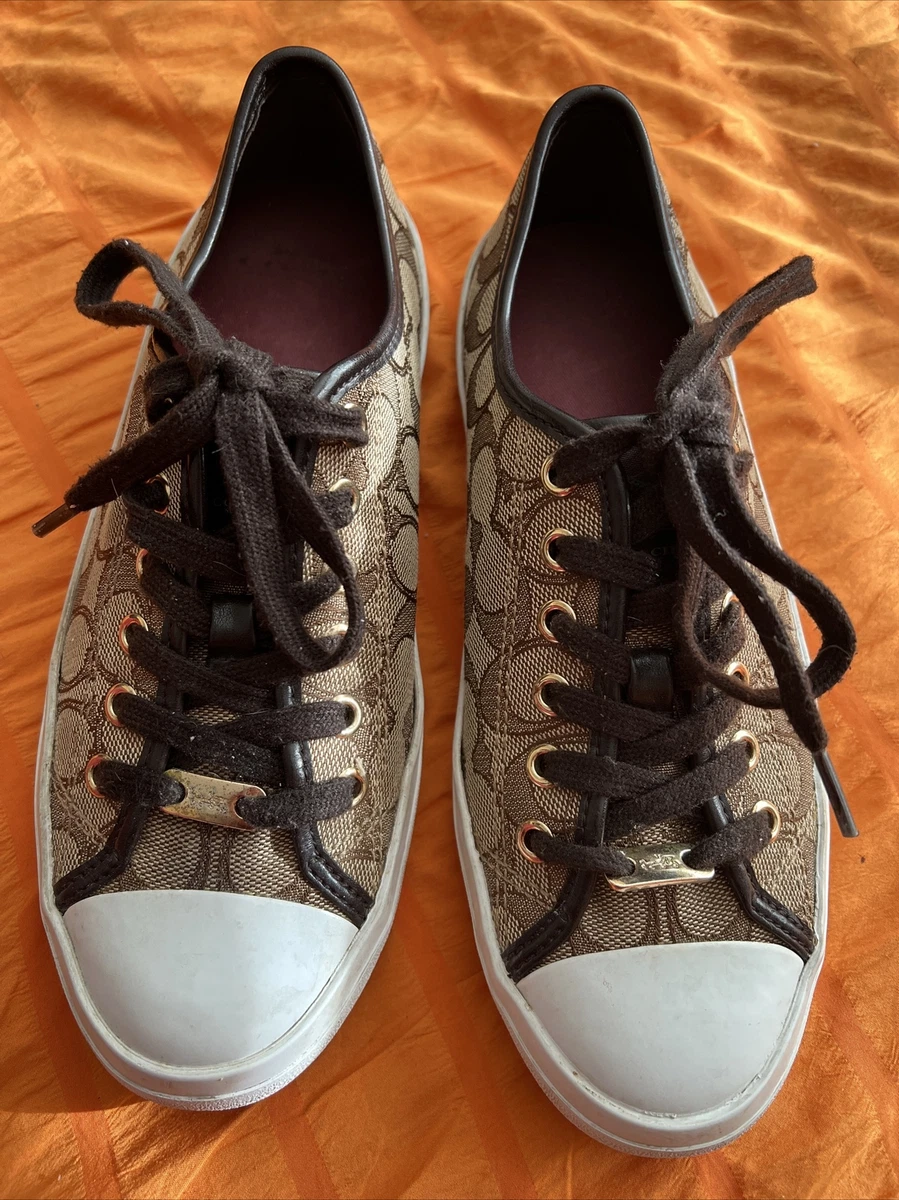 Coach Black Empire Outline Signature Logo C Converse Sneaker size 7.5  Womens | eBay