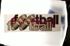 Vintage Iron On Heat T-Shirt Transfer: 1980s Retro Football Red White  Blue