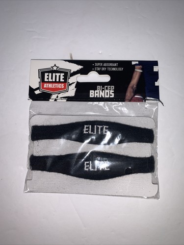 Elite Athletics Bicep Bands 2 PC Pack Black Super Absorbent Stay Dry Technology - Picture 2 of 3