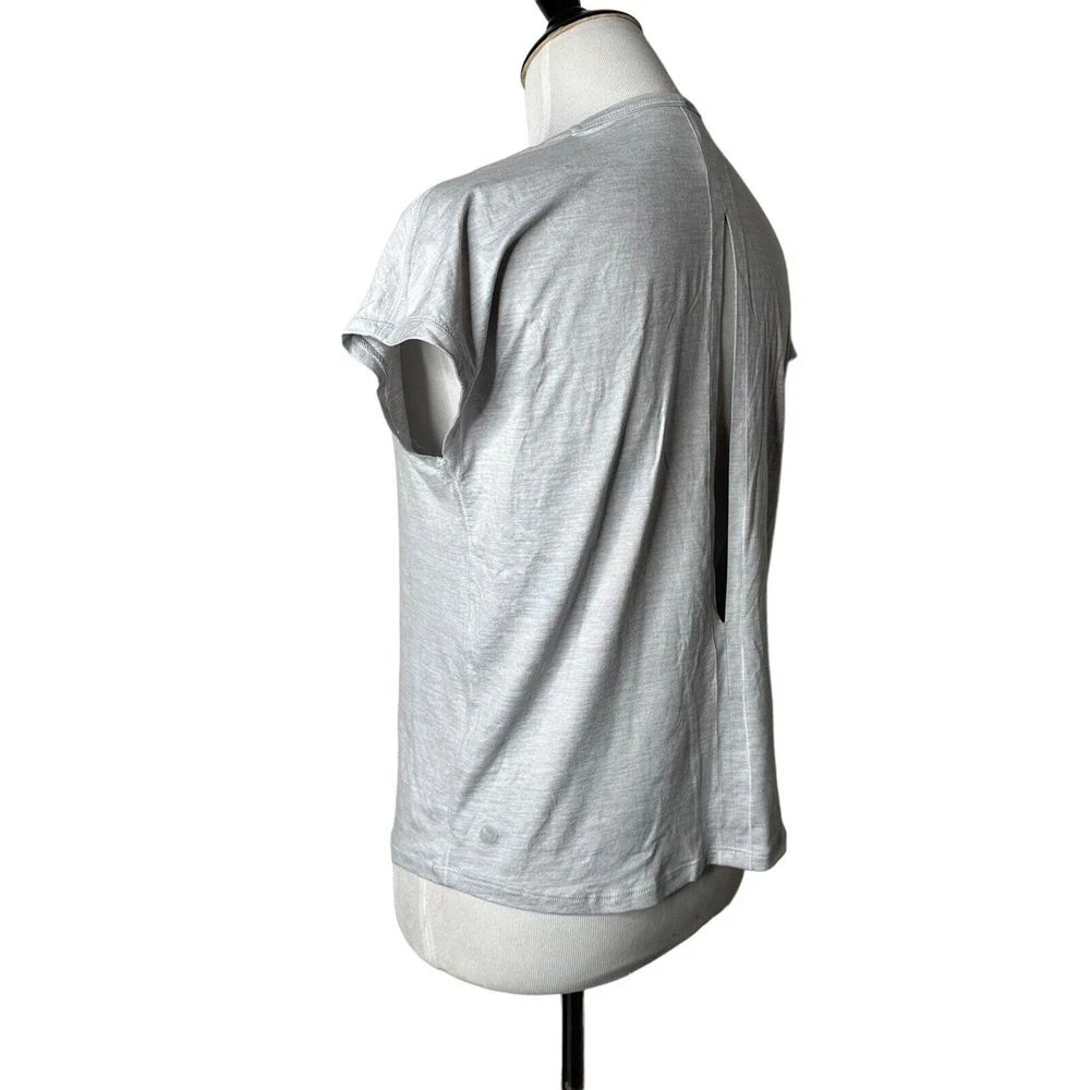 yogalicious open back stretch workout yoga short sleeve shirt