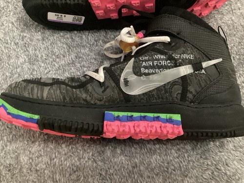 Nike Air Force 1 X Off White Mid Black Men’s Size 10.5 USED -No Tag Attachment - Picture 3 of 16