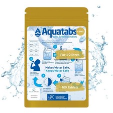 Water Purification Tablets NaDCC 8.5 MG x 100, 1 Treatment Tablet = 1-2 litre