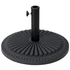 Outsunny 14KG Round Garden Parasol Base, Fits 35mm, 38mm, 48mm Pole - Black