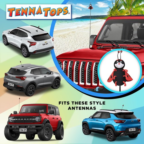 Tenna Tops Cute Ladybug Car, Truck, SUV Antenna Topper Auto Accessory (New) - Picture 2 of 7