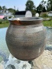 Vintage Art Pottery Vase Pot Bowl Blue & Brown — photo 4