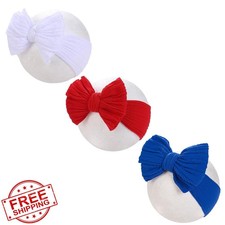 KIDOCHEESE 4th of July Baby Headbands Red White Blue Nylon Hairbows