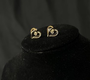 Authentic Illusion-style heart stud earrings Gold Plated for her mom Daughter sister