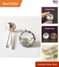25mm Clear Rhinestone Glass Buttons - 50PCS Elegant Upholstery Decor Tacks