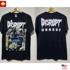 Trending DISRUPT - UNREST DOUBLE SIDED BLACK COTTON T Shirt Full Size S-5XL