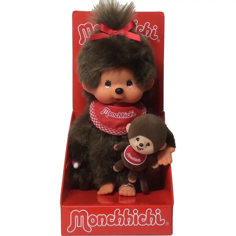 Monchhichi Mädchen Rot/Braun Sekiguchi 242184 - Classic Mit Mini - Bild 3