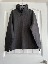 NWT 198 BILLY REID DIAMOND QUILT SHAWL WITH ELBOW PATCHES MEN'S SWEATSHIRT SZ XL