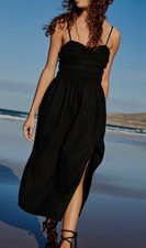 Urban Outfitters Black Isla Linen Midi Sundress Size Medium